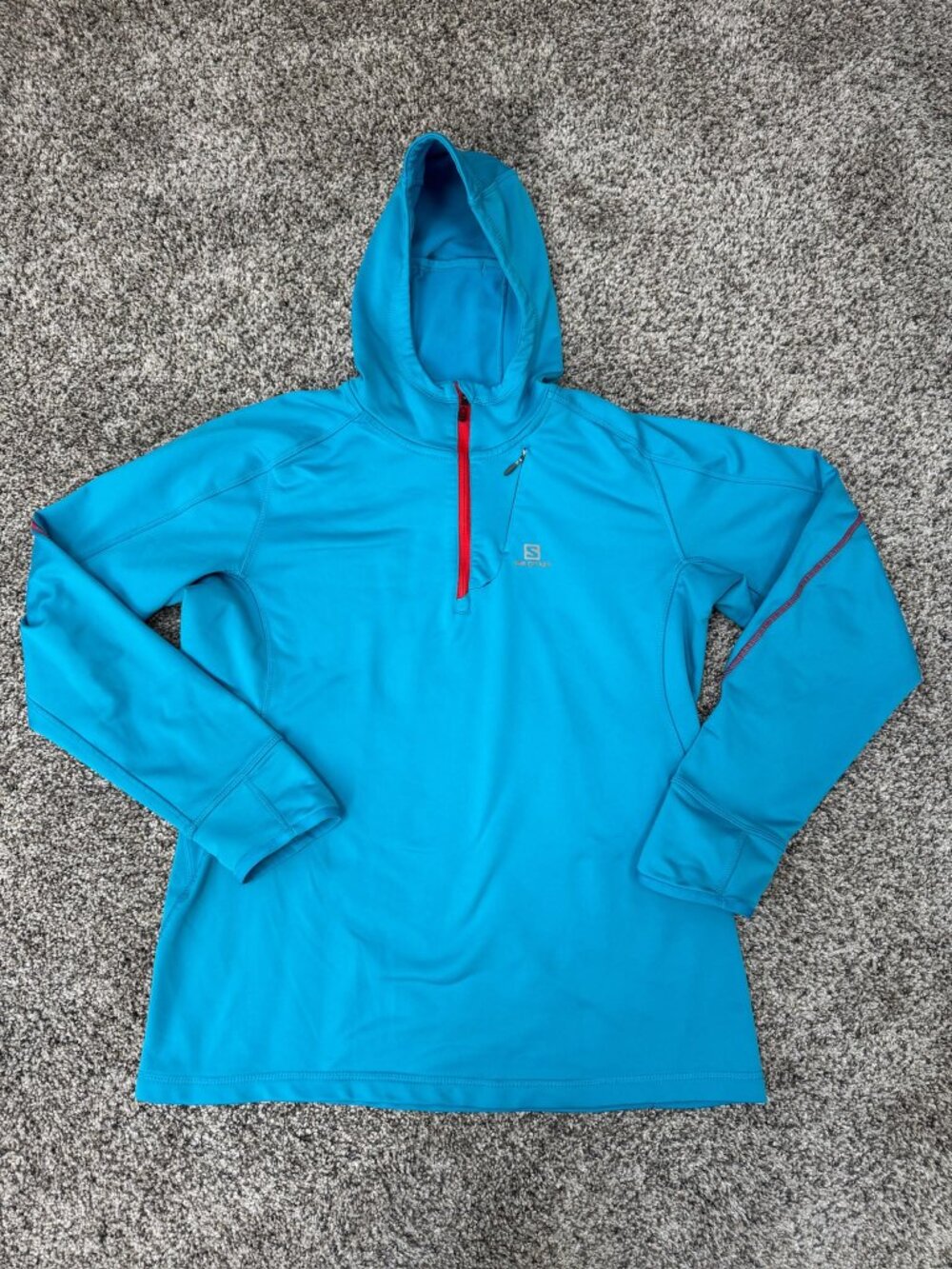 Salomon Hooded 1/2 Zip Performance Fleece Pullover Blue Women’s L